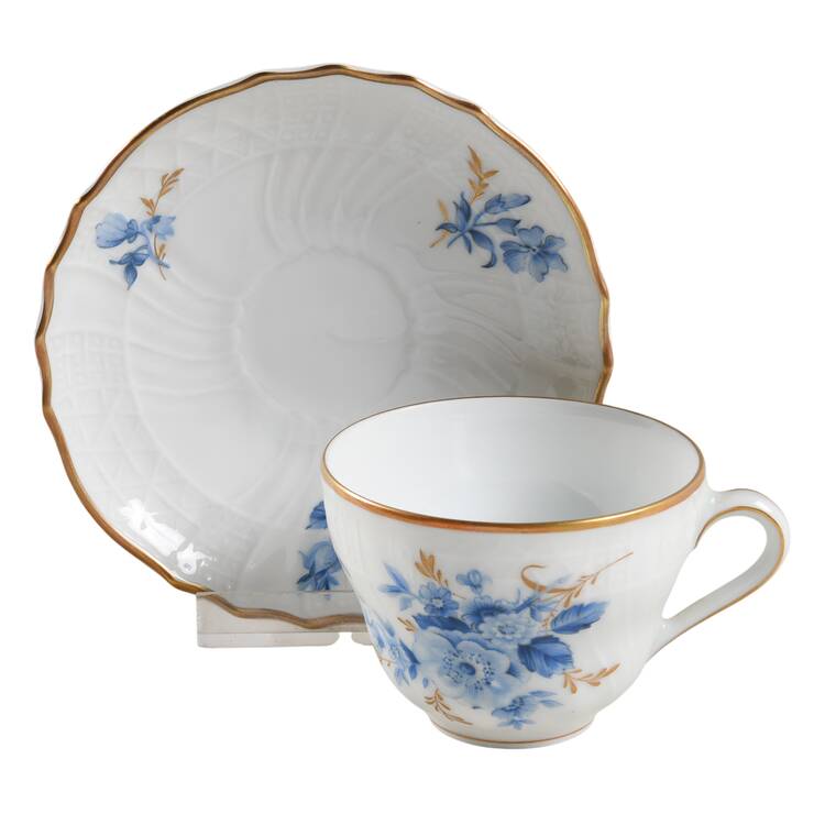 Chateau Bleu Flat Demitasse Cup & Saucer Set