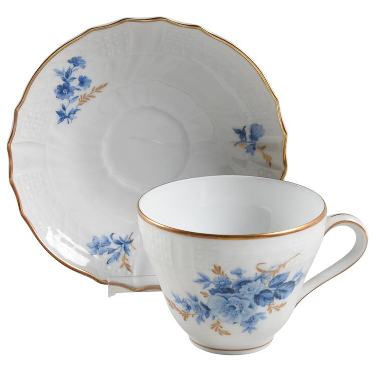Chateau Bleu Flat Cup & Saucer Set
