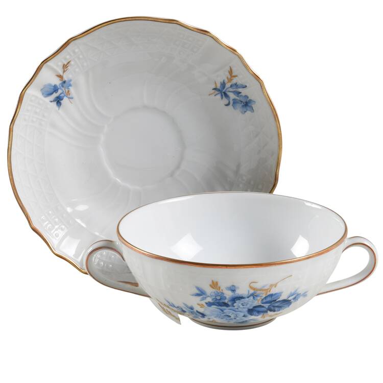 Chateau Bleu Flat Cream Soup Bowl & Saucer Set