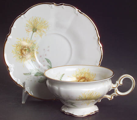 The Chrysanthemum Footed Cup & Saucer Set