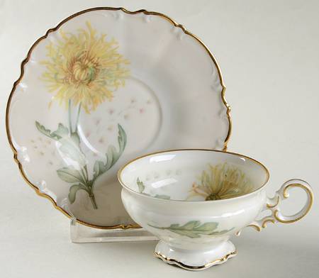 The Chrysanthemum Footed Demitasse Cup & Saucer Set