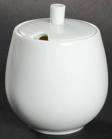 Charmant White Mustard Jar & Lid