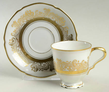 The Clifton (Gold Trim) Footed Demitasse Cup & Saucer Set