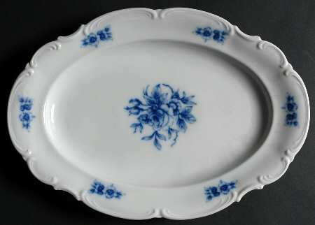 Cobalt Rose (Sylvia) 13" Oval Serving Platter