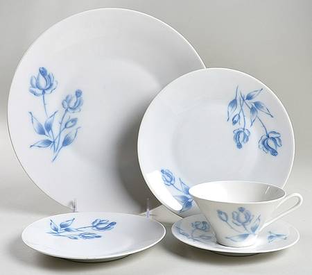 Cobalt Rose (Smooth) 5 Piece Place Setting