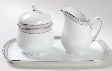 Davos Creamer & Sugar with Lid & Tray Set