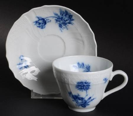Dresden Blau Flat Cup & Saucer Set