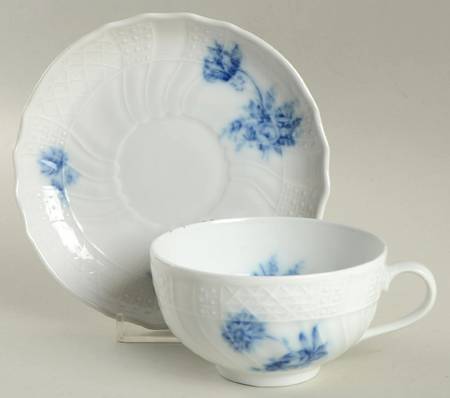 Dresden Blau Flat Cup & Saucer Set
