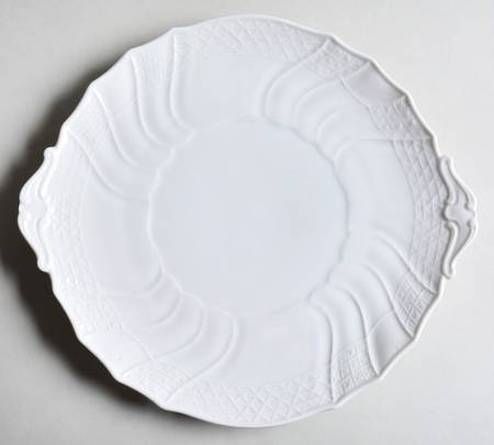 Dresden All White Handled Cake Plate