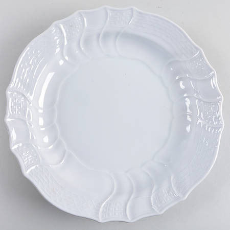 Dresden All White Deep Round Platter