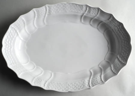 Dresden All White 17" Oval Serving Platter
