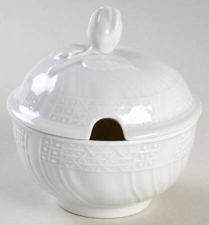 Dresden All White Sugar Bowl & Lid