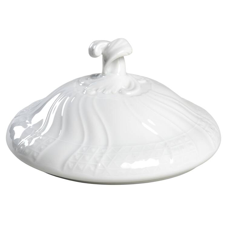 Dresden All White Lid for Round Vegetable