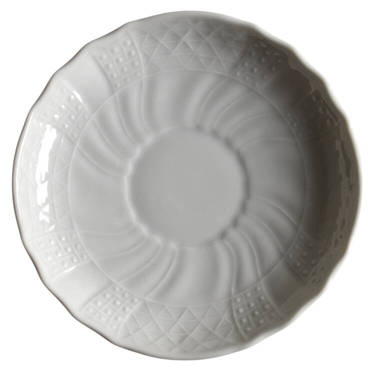 Dresden All White Saucer for Flat Cup