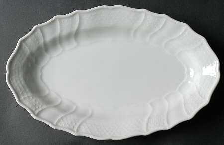 Dresden All White 11" Oval Serving Platter