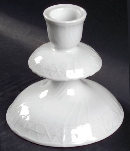 Dresden All White Single Light Candlestick