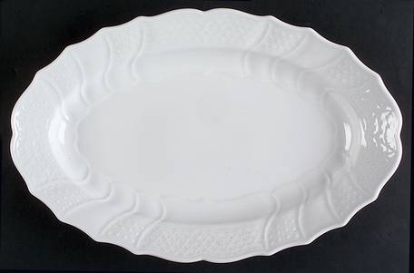 Dresden All White 15" Oval Serving Platter by Hutschenreuther