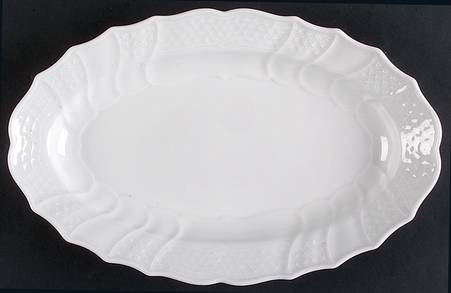 Dresden All White 14" Oval Serving Platter