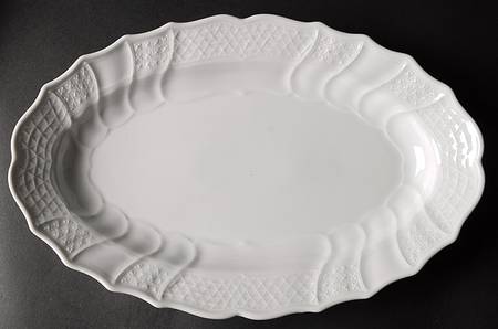 Dresden All White 13" Oval Serving Platter by Hutschenreuther