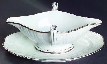Dresden Platinum Gravy Boat with Attached Underplate