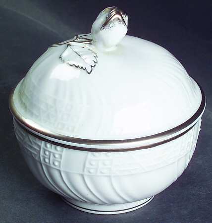 Dresden Platinum Sugar Bowl & Lid