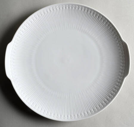 Elite White Handled Cake Plate