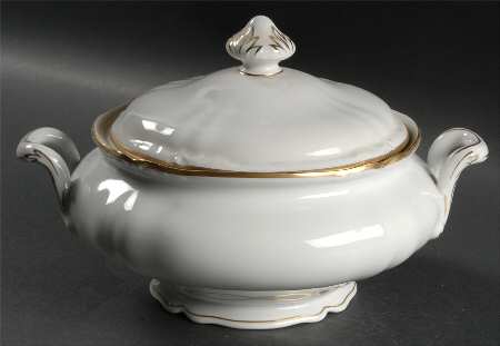 Empress Gold Round Covered Vegetable