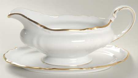 Empress Gold Gravy Boat with Attached Underplate