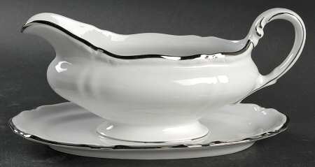 Empress Platinum Gravy Boat with Attached Underplate