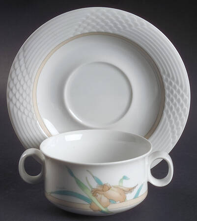 Estoril Flat Cream Soup Bowl & Saucer Set