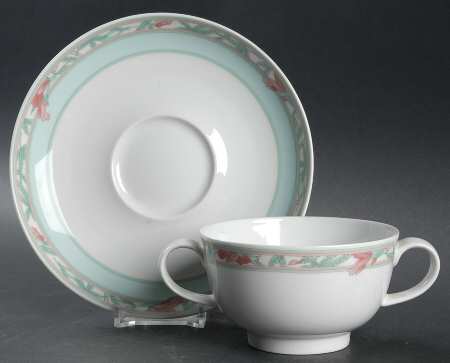 Ferrara (Galleria Shape) Footed Cream Soup Bowl & Breakfast Cup Saucer
