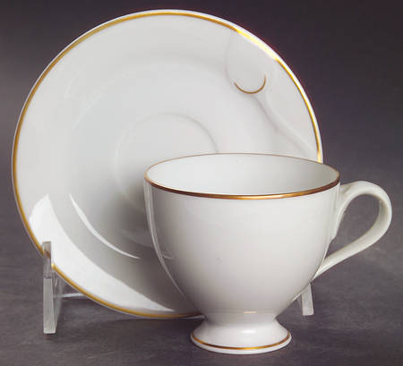 Fleuron Gold Footed Demitasse Cup & Saucer Set