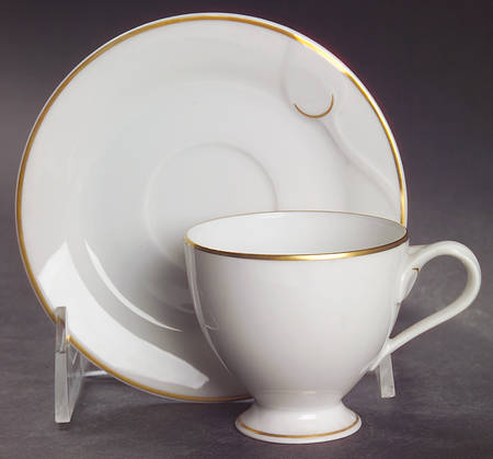 Fleuron Gold Footed Demitasse Cup & Saucer Set