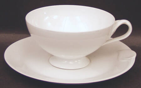 Fleuron White Footed Cup & Saucer Set