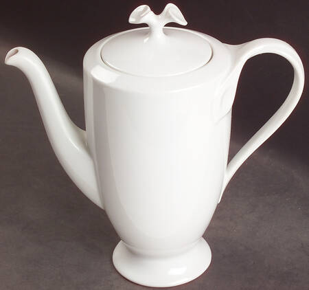 Fleuron White Mini Coffee Pot & Lid