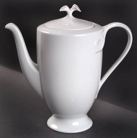 Fleuron White Coffee Pot & Lid
