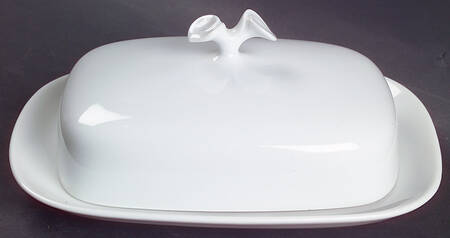Fleuron White Square Covered Butter by Hutschenreuther