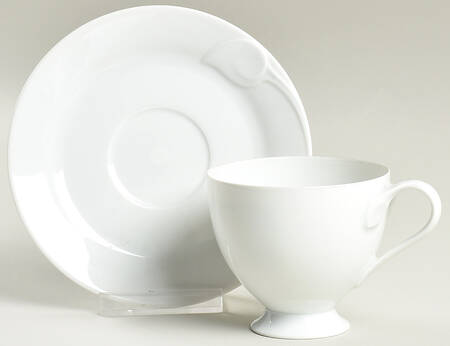 Fleuron White Footed Cup & Saucer Set