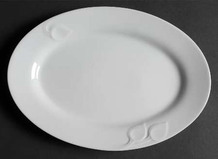 Fleuron White 11" Oval Serving Platter
