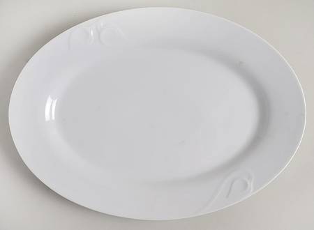 Fleuron White 15" Oval Serving Platter