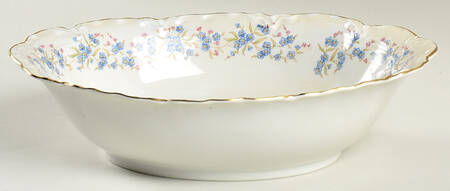 Forget Me Not 10" Oval Vegetable Bowl
