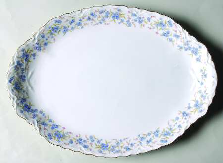 Forget Me Not 15" Oval Serving Platter