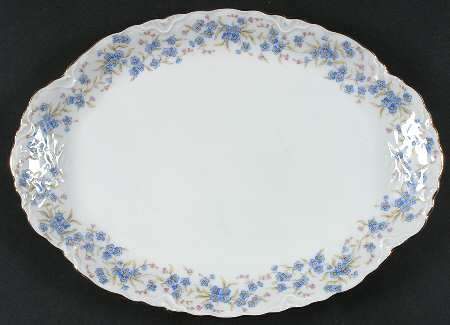 Forget Me Not 12" Oval Serving Platter