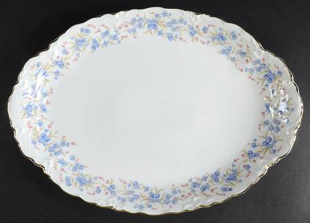 Forget Me Not 13" Oval Serving Platter