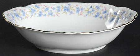 Forget Me Not 8" Oval Vegetable Bowl