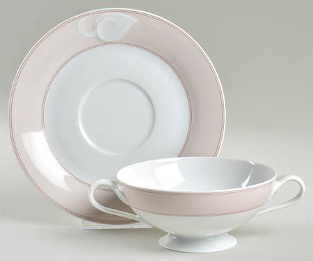 Fontaine Footed Cream Soup Bowl & Saucer Set