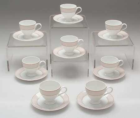 Fontaine Footed Demitasse Cup & Saucer Set - Set of 8