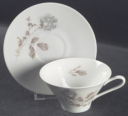 Forest Rose Flat Cup & Saucer Set