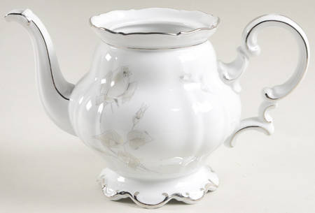 Gray Rose Teapot No Lid