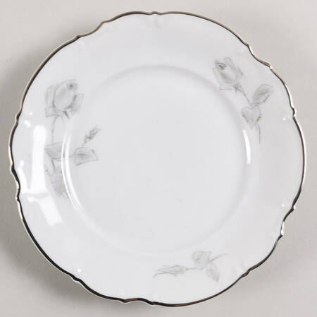 Gray Rose Bread & Butter Plate